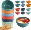 12 Pcs Unbreakable Cereal Bowls Set  26 Oz Wheat Straw Bowls Set  Microwave & Dishwasher Safe Rice Bowls for Kitchen  Reusable Plastic Bowls for Soup  Salad and Snack  BPA Free  Multicolor