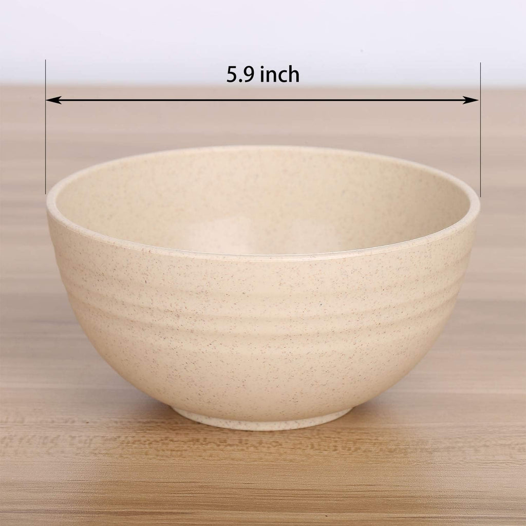 LuckyZone Unbreakable Cereal Bowls - 24 oz Reusable Wheat Straw Bowl Set of 4 - Dishwasher & Microwave Safe - Perfect for Cereal  Soup and Rice - BPA Free  Healthy & Eco-Friendly (4 Color)