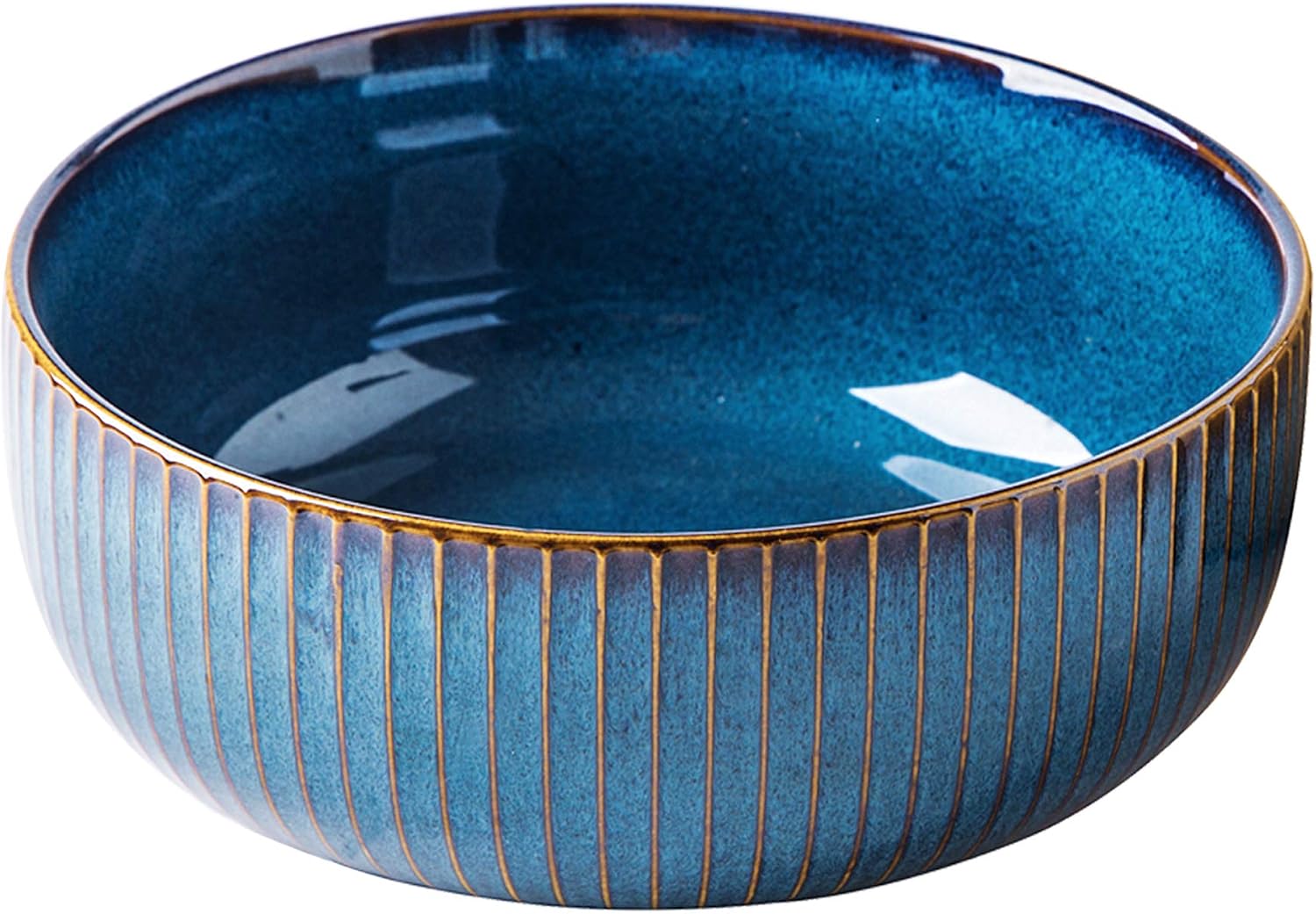 CSYY Salad Bowl 66 Oz  8" Large Soup Bowls  Porcelain Round Serving Bowl Blue Decorative Bowl for Salad  Chip  Cereal  Fruits and Pasta (1pc)