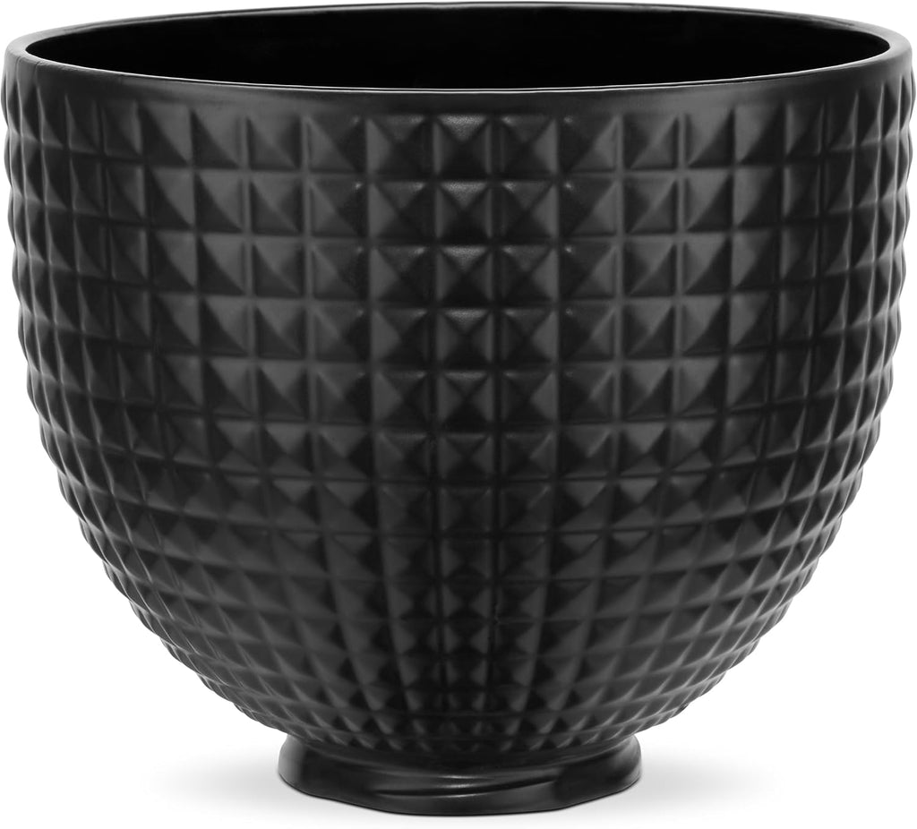 KitchenAid 5 Quart Black Studded Ceramic Bowl 4.5 or 5 Q Tilt-Head Stand Mixers  KSM2CB5LS