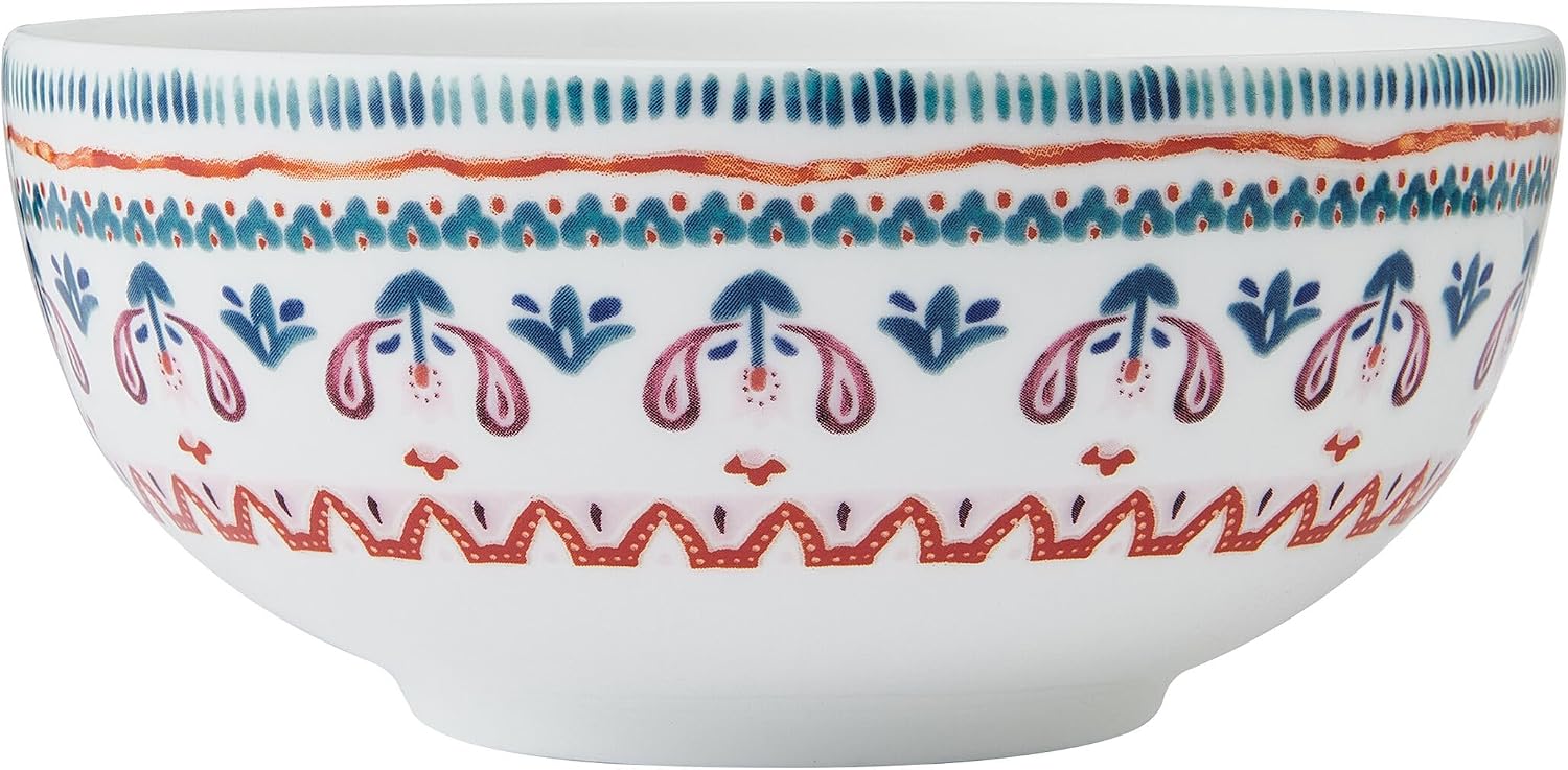 Mikasa Painted Medallion Set of 4 Bone China All Purpose Soup Cereal Bowl  18 Ounces