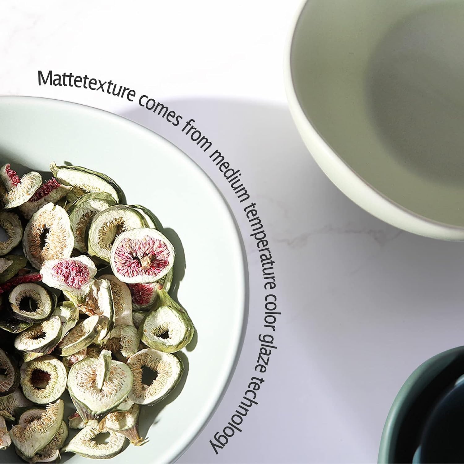 Notakia Salad Decorative Bowls Lotus Shaped Pasta Bowls Dishwasher Safe  Unique Angled Ceramic Bowls for Salad  Pasta  Soup  Rice  Prep  Ideal for Restaurant (Green)