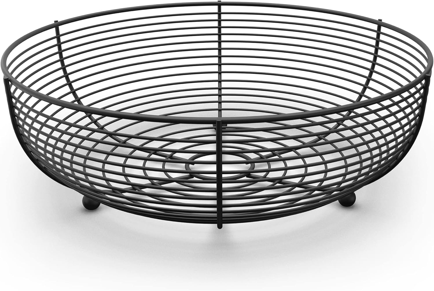 CAXXA Countertop Fruit Bowl  Wire Basket for Fruits  Breads  Vegetables Snacks  Black