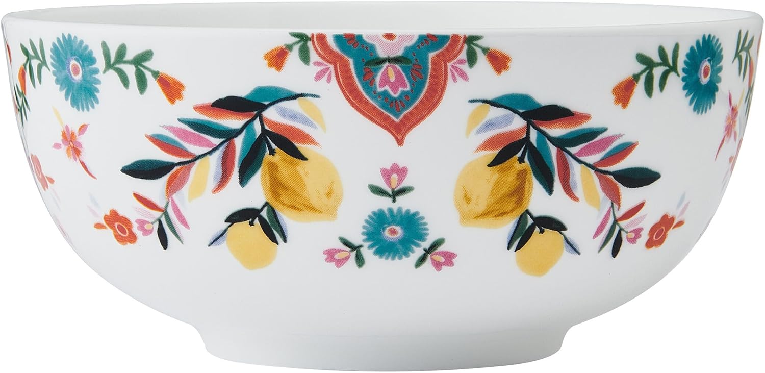 Mikasa Painted Medallion Set of 4 Bone China All Purpose Soup Cereal Bowl  18 Ounces