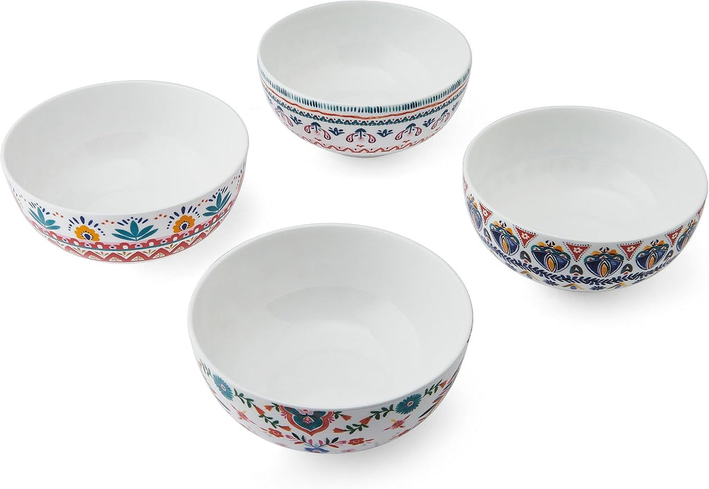 Mikasa Painted Medallion Set of 4 Bone China All Purpose Soup Cereal Bowl  18 Ounces