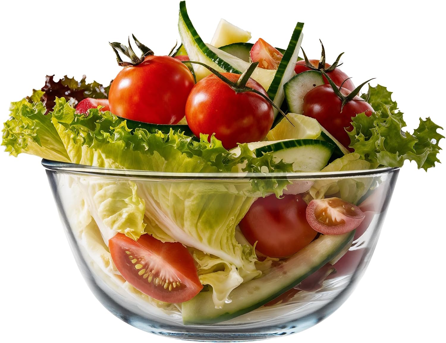 SIMAX 2.6 Quart Glass Mixing Bowl  Large Microwave & Oven Safe Bowl  Borosilicate Serving Bowl for Kitchen  Cooking  Baking  Salad - Clear