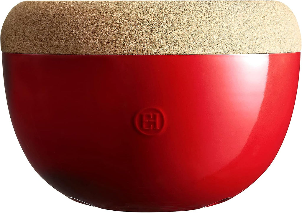 Emile Henry Deep Food Storage Bowl  10.6 x 7.3in  Burgundy