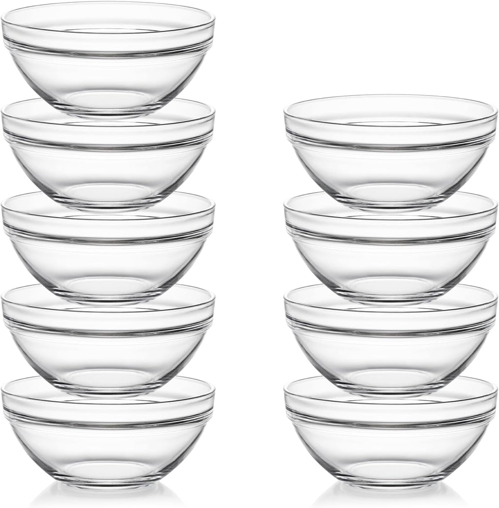 Sweejar 5.5 inch Glass Soup Bowls Set  20 oz Cereal Bowls  Bowls Set for Cereal Soup Salad Pasta Rice Oatmeal  9 pack