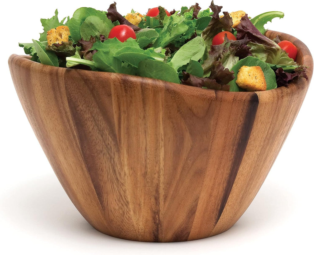 Lipper International Large Wavy Bowl  Acacia