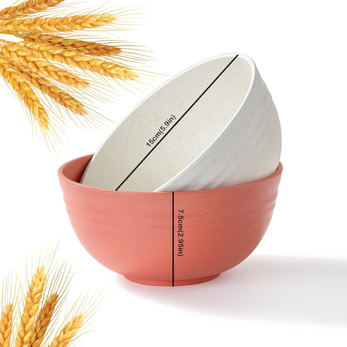 8PCS Cereal Bowl  Ohola Unbreakable Wheat Straw Cereal Bowls  Microwave & Dishwasher Safe Kitchen Bowls for Cereal  Snack  Soup  Salad and Rice  MultiColors  BPA Free  26oz (Ser of 8)