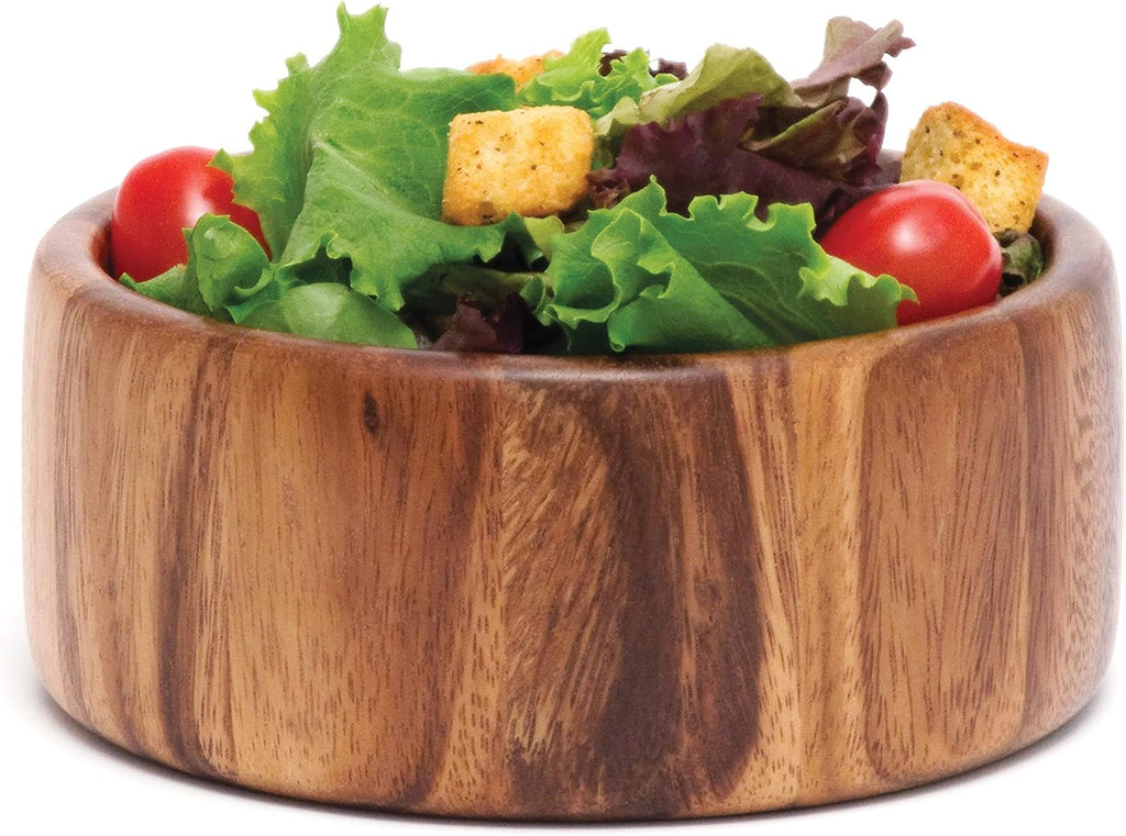 Lipper International Acacia Straight-Side Serving Bowl for Fruits or Salads  Small  6" Diameter x 2.5" Height  Single Bowl  29.59 fluid ounces