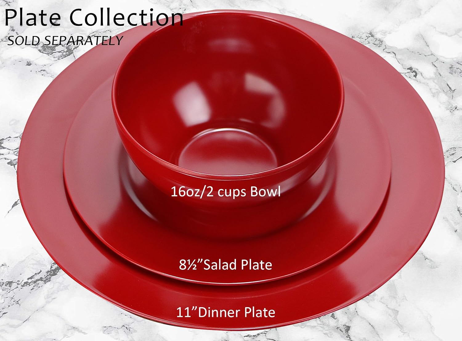 Calypso Basics by Reston Lloyd Melamine Bowl  Set of 6  Red  16 ounces