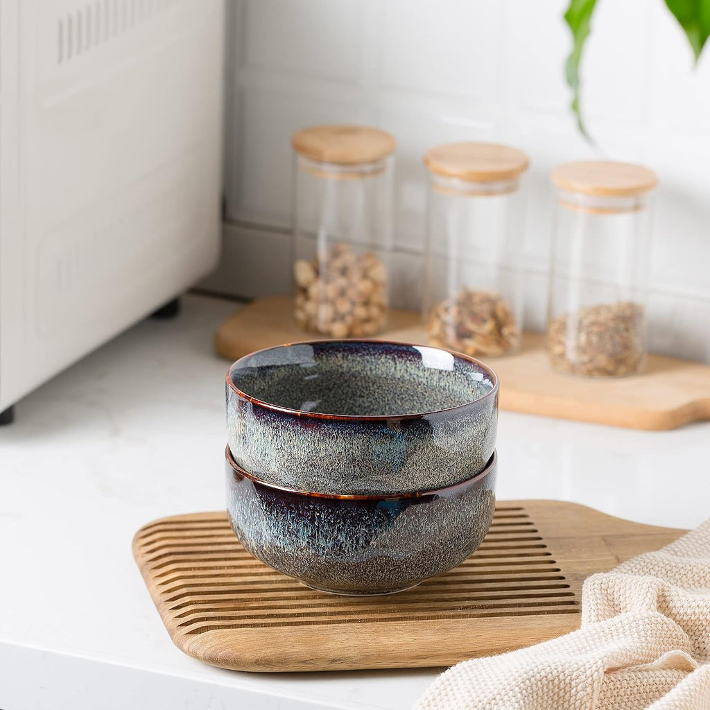 22 Ounce Serving Bowls Set - Ceramic Bowl Set of 2-5.75 inch for Salad  Soup Cereal Bowls for Kitchen