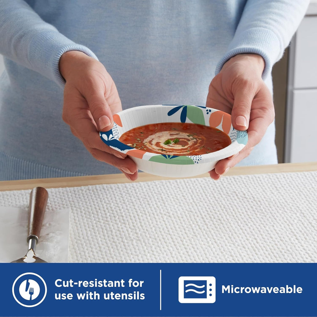 Dixie Small Paper Bowls  10 Oz  72 Count  Microwave-Safe  Soak-Proof  Disposable Bowls Great For Snacks  Dessert  And Light Lunch Meals