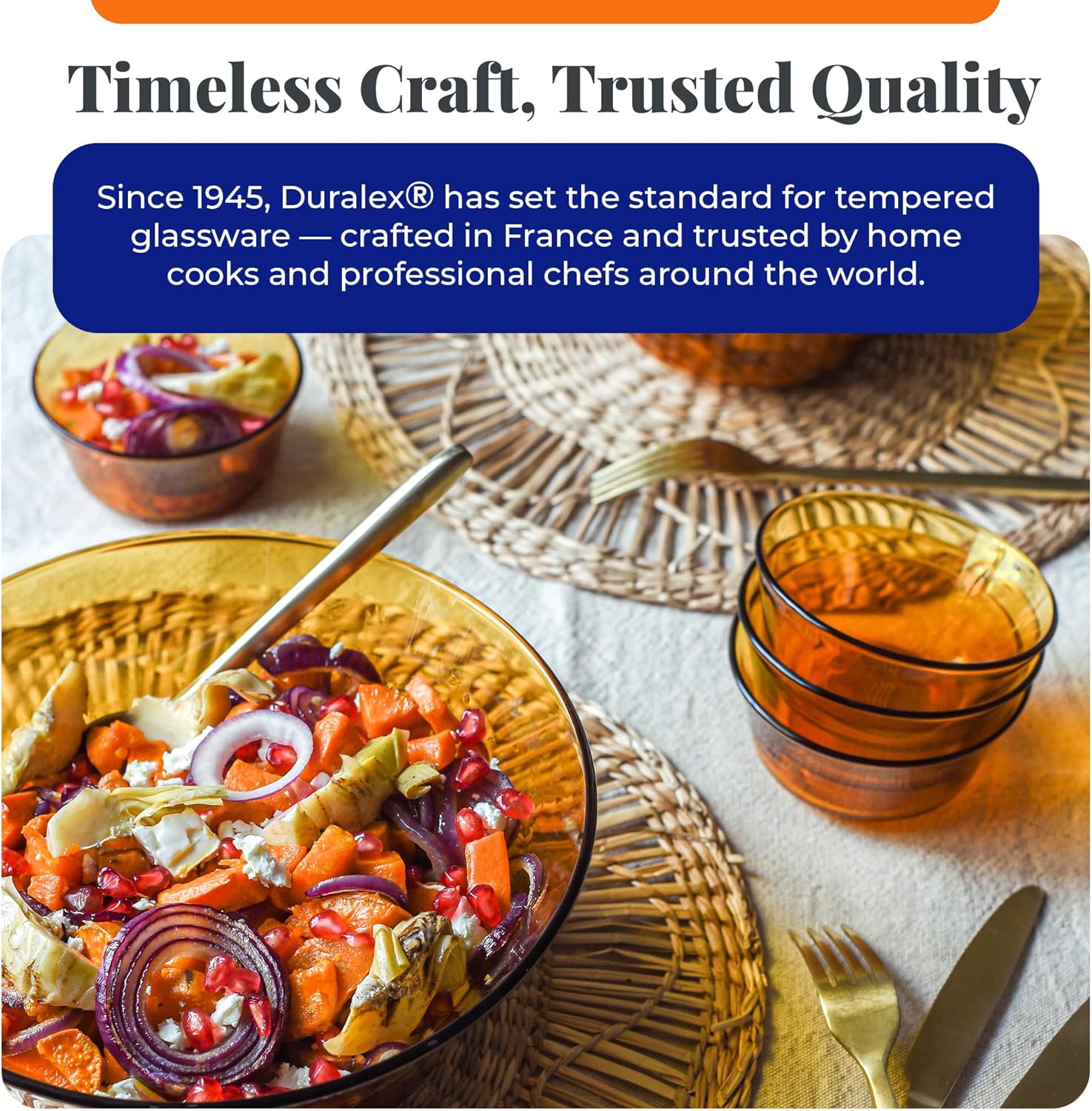 Duralex Le Gigogne Glass Mixing Bowl Set – 9-Piece Clear Stackable Prep Bowls Made of Durable Glass