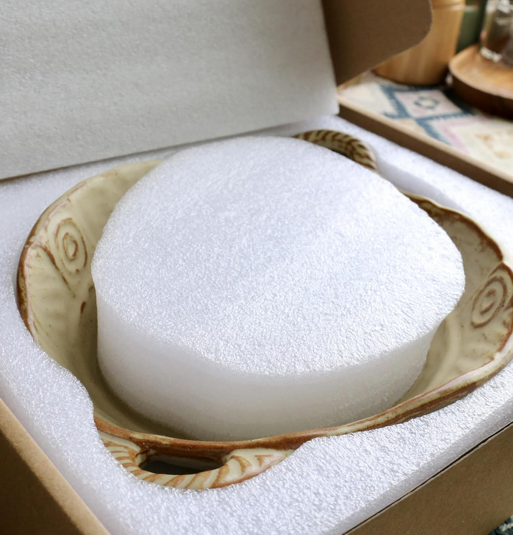 Free-Form Edge Small Ceramic Bowl with Handles  Retro Distressed Style Glazed for Fruit Bowl Salad Bowl Table Centerpiece Decor