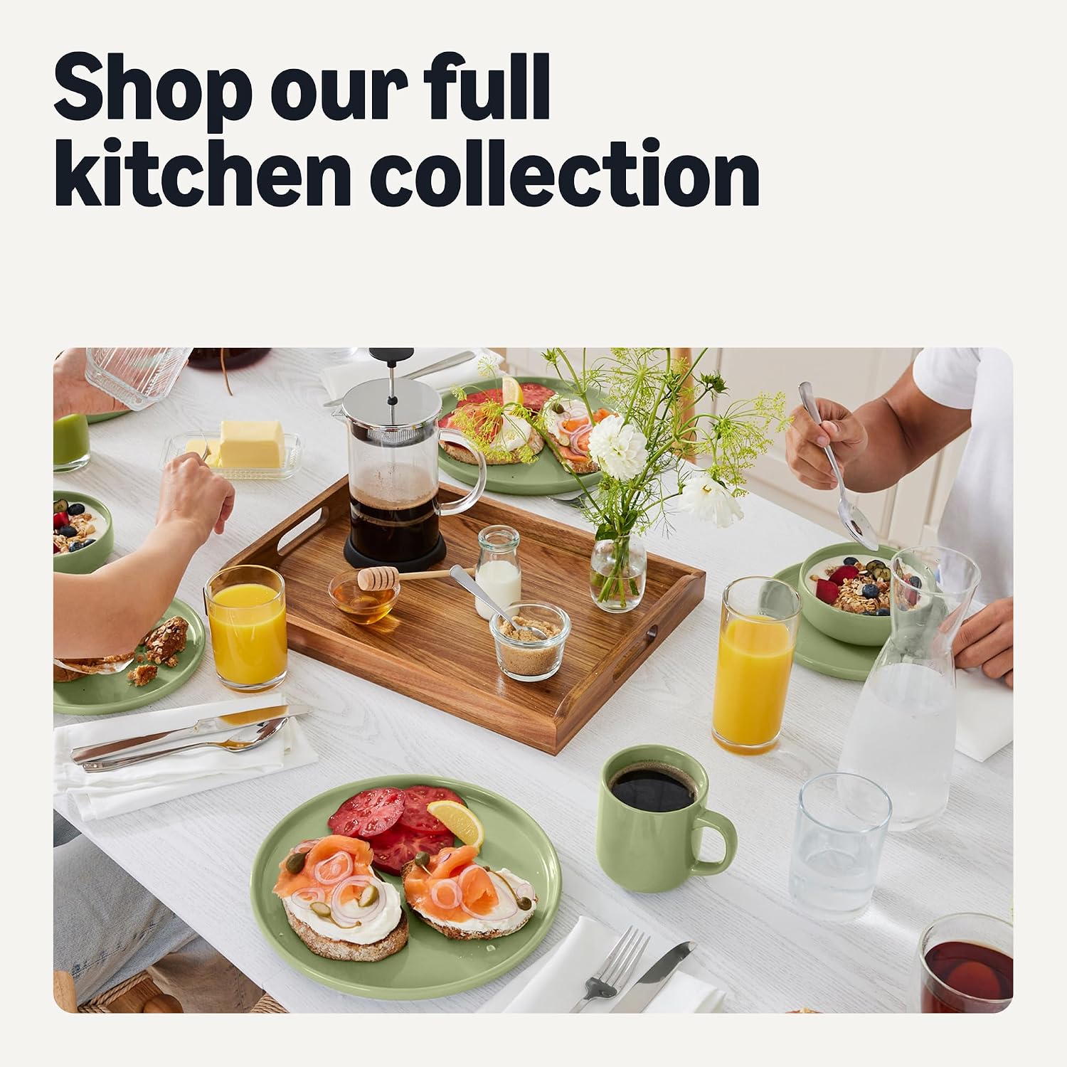 Amazon Basics Glazed Stoneware Bowls  Ceramic 4-Piece Set  Dishwasher-Safe  5.5 in.  Olive