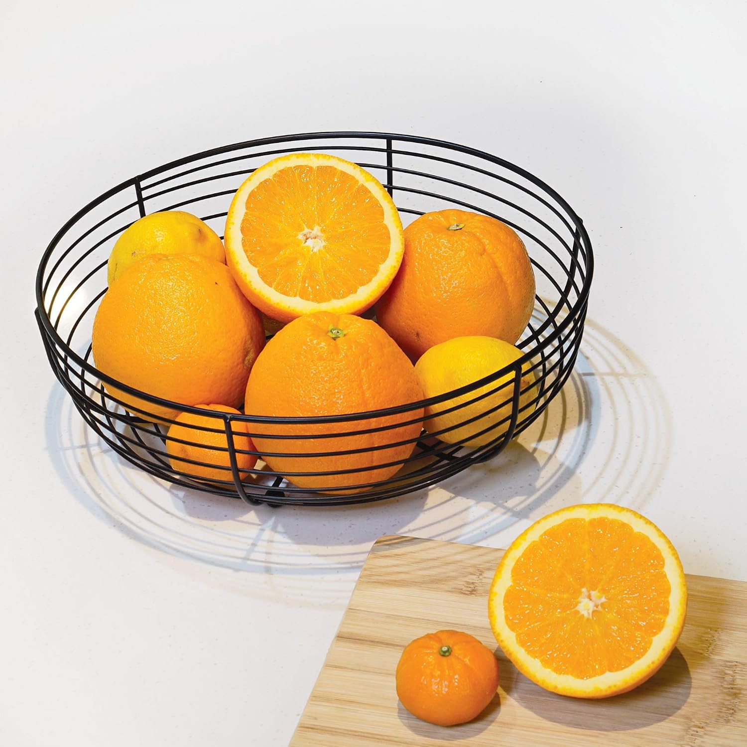 CAXXA Countertop Fruit Bowl  Wire Basket for Fruits  Breads  Vegetables Snacks  Black