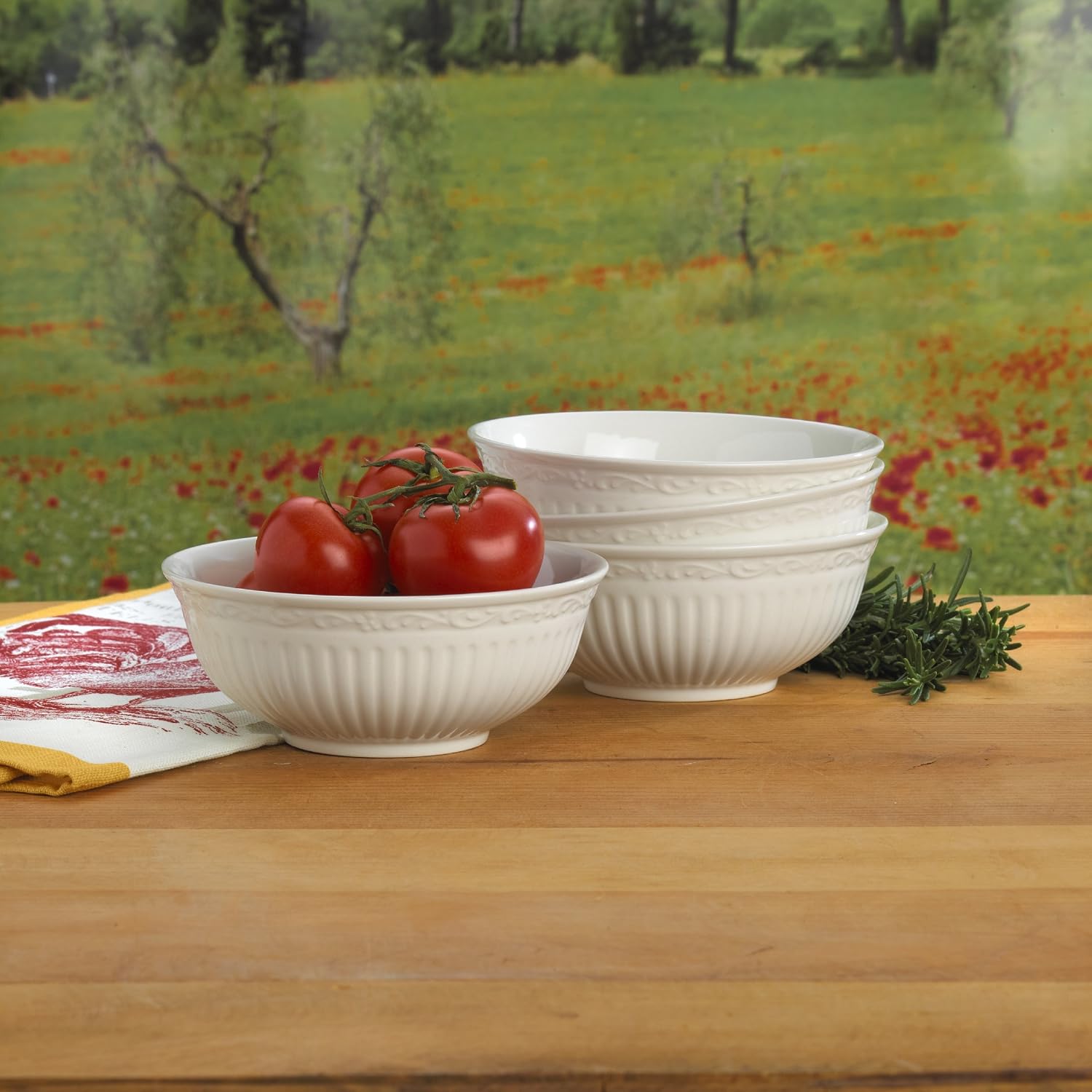 Mikasa DD900-410 Italian Countryside Fruit Bowl  5-1/4-Inch  Set of 4