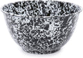 Crow Canyon Home Enamelware Salad Bowl  5 quart  Black/White Splatter