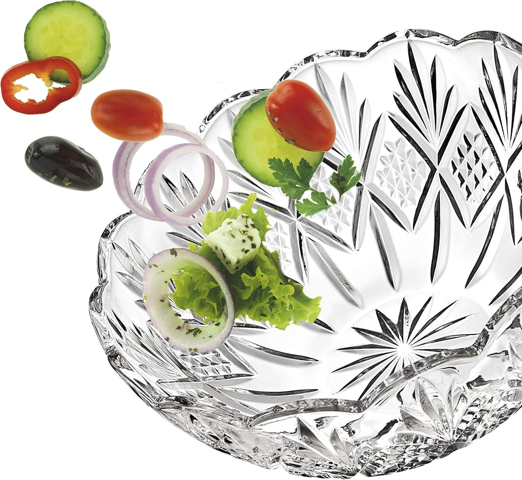 Godinger 8.5" Serving Bowl  Salad Bowl - Dublin Collection  Giftable Packaging