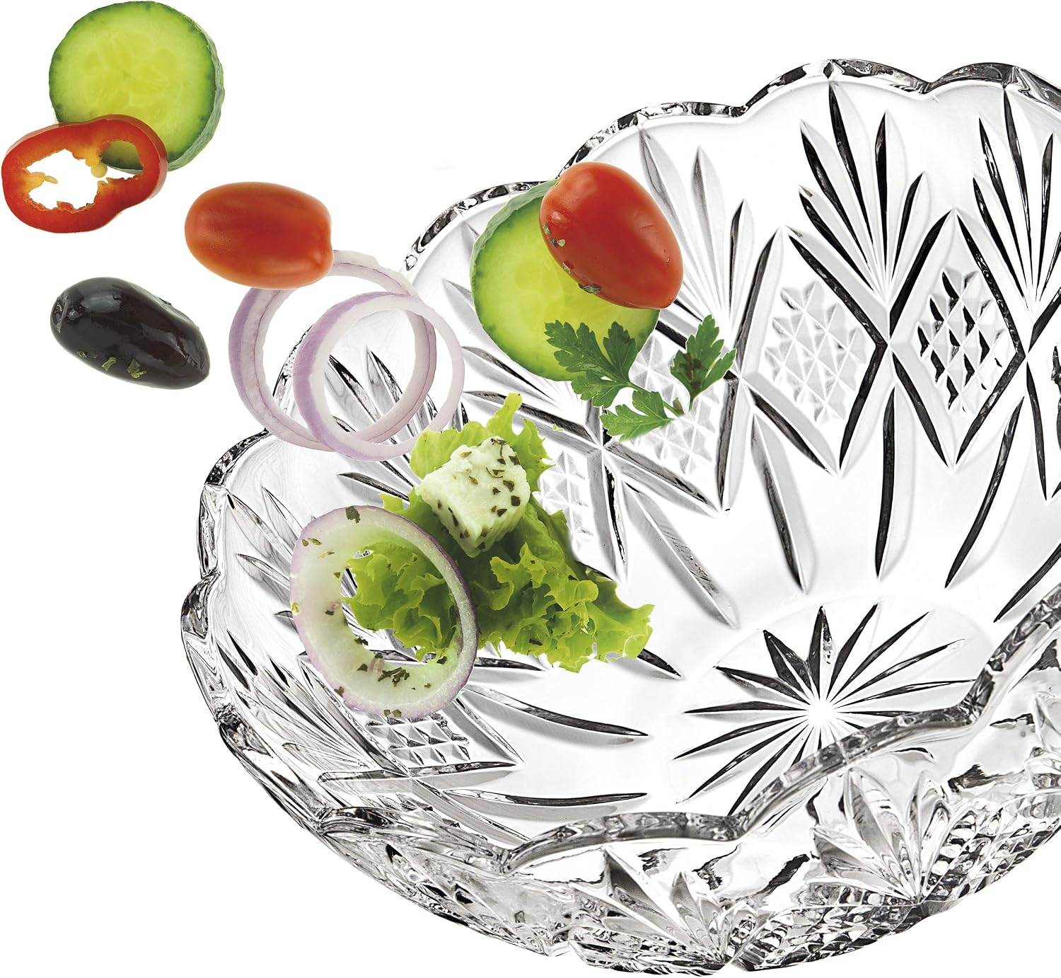 Godinger 8.5" Serving Bowl  Salad Bowl - Dublin Collection  Giftable Packaging