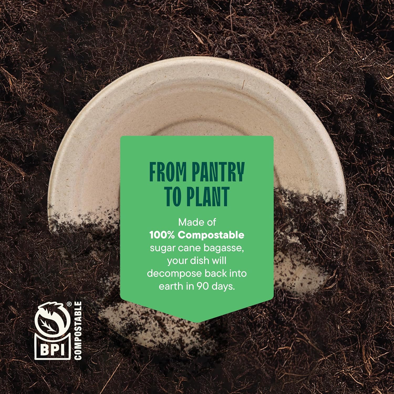 Stack Man Paper Bowls  100% Compostable Disposable Soup Bowl [125-Pack] 12 oz. Heavy Duty  Eco-Friendly  Biodegradable Bagasse Hot Food Plates and Bowls - Natural Brown (BPI Certified) (PFAS-Free)